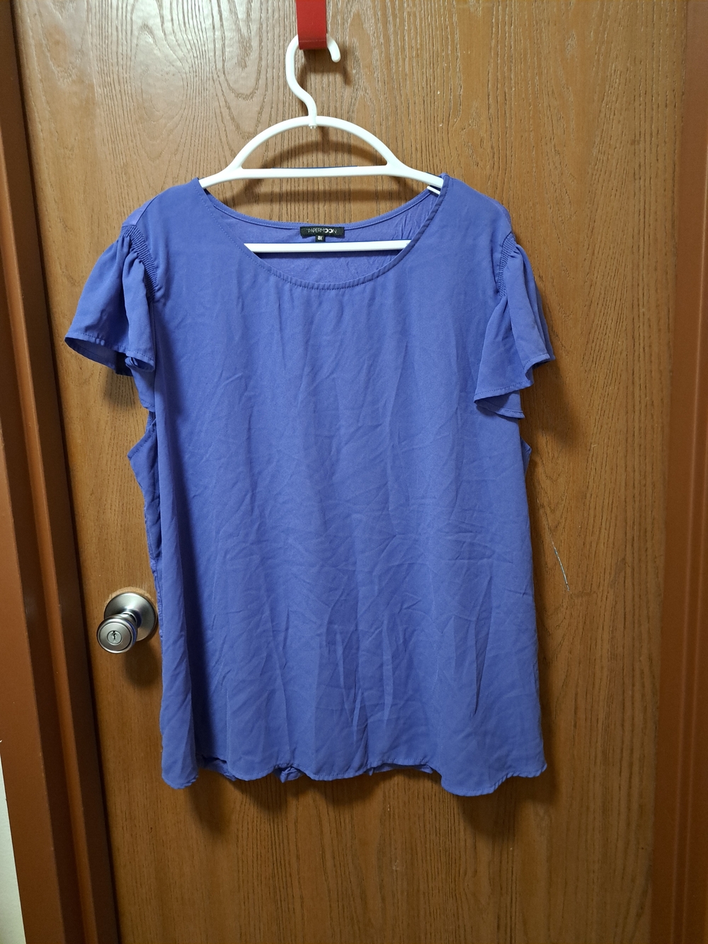 Papermoon Blue Ruffle Sleeve Blouse